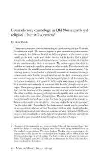 Contradictory Cosmology in Old Norse Myth and Religion – but Still a System?