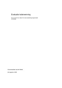 Evaluatie Ledenwerving