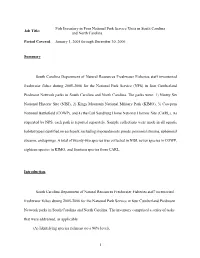 Fish Inventory in Four National Park Service Units in South Carolina And