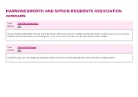 HARMONDSWORTH and SIPSON RESIDENTS ASSOCIATION Comments