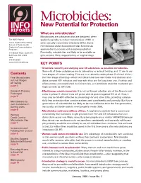 Microbicides:New Potential for Protection