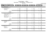 Precinct Report — Official