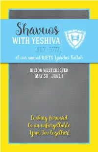Shavuos Program5 22.Indd