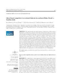 Shore-Based Competitive Recreational Fisheries in Southern Bahia, Brazil: a Baseline Study
