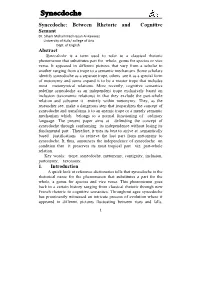 Synecdoche: Between Rhetoric and Cognitive Semant Dr