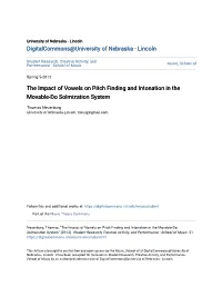 The Impact of Vowels on Pitch Finding and Intonation in the Movable-Do Solmization System