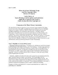 Topic 2: Eligibility for Section 108 Exceptions