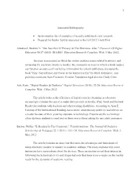 Annotated Bibliography