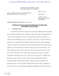 Chinese Manufactured Drywall : Products Liability Litigation : Section L : : Judge Fallon : Magistrate Judge