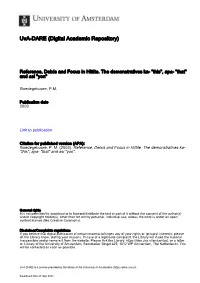 Deixis, Discourse and Reference in Hittite