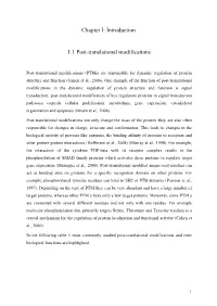 Introduction 1.1 Post-Translational Modifications