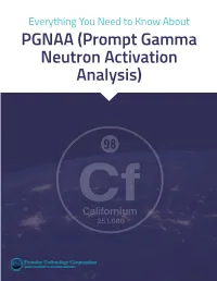 PGNAA (Prompt Gamma Neutron Activation Analysis) Everything You Need to Know About PGNAA (Prompt Gamma Neutron Activation Analysis)