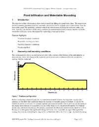 Pond Infiltration and Watertable Mounding