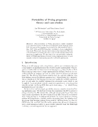 Portability of Prolog Programs: Theory and Case-Studies