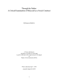 A Critical Examination of Minecraft As a Social Construct