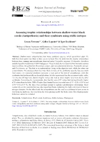 Assessing Trophic Relationships Between Shallow-Water Black Corals (Antipatharia) and Their Symbionts Using Stable Isotopes