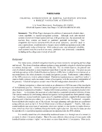 Celestial Augmentation of Inertial Navigation Systems: a Robust Navigation Alternative