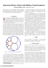 Exploring Steiner Chains with Möbius Transformations