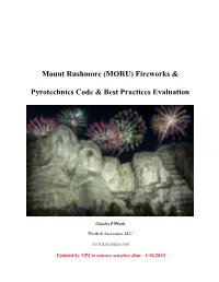 Fireworks & Pyrotechnics Code & Best Practices Evaluation