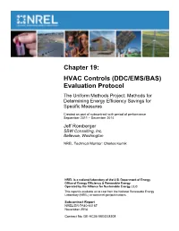 HVAC Controls (DDC/EMS/BAS) Evaluation Protocol