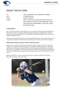 Intro to Inside the BV Zone, Registration