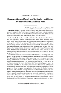 Movement Beyond Roads and Writing Beyond Fiction an Interview with Aritha Van Herk