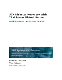 AIX Disaster Recovery with IBM Power Virtual Server