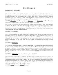 Bee Round 2 Bee Round 2 Regulation Questions