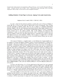 Editing Flaubert: from Paper to Screen