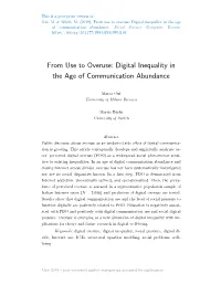 From Use to Overuse: Digital Inequality in the Age of Communication Abundance