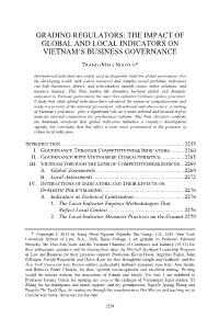 Grading Regulators: the Impact of Global and Local Indicators on Vietnam's Business Governance