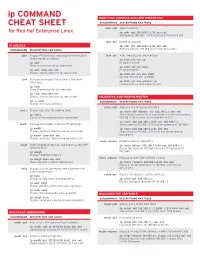 Ip COMMAND CHEAT SHEET