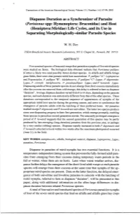 (Peristenus Spp: Hymenoptera: Braconidae) and Host (Hemiptera:Miridae) Life Cycles, and Its Use in Separating Morphologically-Similar Parasite Species