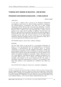 Thinking with Simone De Beauvoir... and Beyond