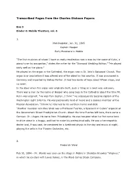 Transcribed Pages from the Charles Dickson Papers