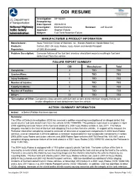 DOT NHTSA ODI Document