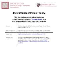 Instruments of Music Theory