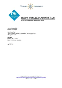 1 Progress Report on the Application of The