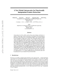 A New Modal Autoencoder for Functionally Independent Feature Extraction