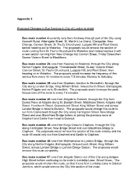 Appendix 3 Proposed Changes to Bus Services in City of London in Detail