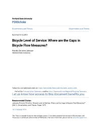 Bicycle Level of Service: Where Are the Gaps in Bicycle Flow Measures?