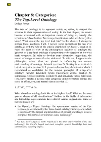 Chapter 8: Categories: the Top-Level Ontology Ludger Jansen