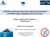Collection of Plastics from the Environment and Their Potential Usage: Mapping Actions in Greece