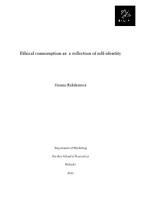 Ethical Consumption As a Reflection of Self-Identity