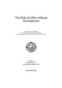 Generation and Characterization of a Gene Trap and Conditional Lin9