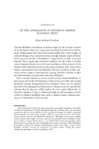 On the Appearance of Siddhis in Chinese Buddhist Texts Ryan