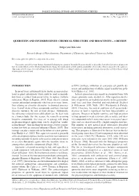 Quercetin and Its Derivatives: Chemical Structure and Bioactivity – a Review
