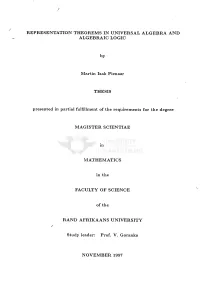 Representation Theorems in Universal Algebra and Algebraic Logic