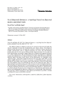 Seed Dispersal Distances: a Typology Based on Dispersal Modes and Plant Traits