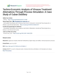 Techno-Economic Analysis of Vinasse Treatment Alternatives Through Process Simulation: a Case Study of Cuban Distillery